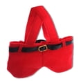 thumbnail image 1 of Cateissary Bolsa de dulces portátil, pantalones de Papá Noel, cesta de pantalones con asa, vino, Feliz Navidad, regalo de Año Nuevo, Kits de decoración para fiestas Rojo S, 1 of 6