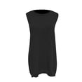 thumbnail image 4 of Dwaogom Women Blouse Solid Casual Fashion Round-Neck Regular Sleeveless Blouses Sets Oversized Sweatshirt & Lounge Shorts Sets Sexy Plus Size Long Sleeve Tops And Pants Sets, 4 of 5
