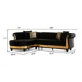 thumbnail image 3 of Julia Gold Detailed Tufted Upholstery Sectional made with Wood In Black, 3 of 10
