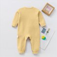 thumbnail image 4 of YIWULA Baby Boy Girl Button Front Sleep Play Footed Sleeper Long Sleeve Pyjamas Baby Cotton Up Sleepsuit Baby Footed Pajam(9-18 Months,Yellow), 4 of 4