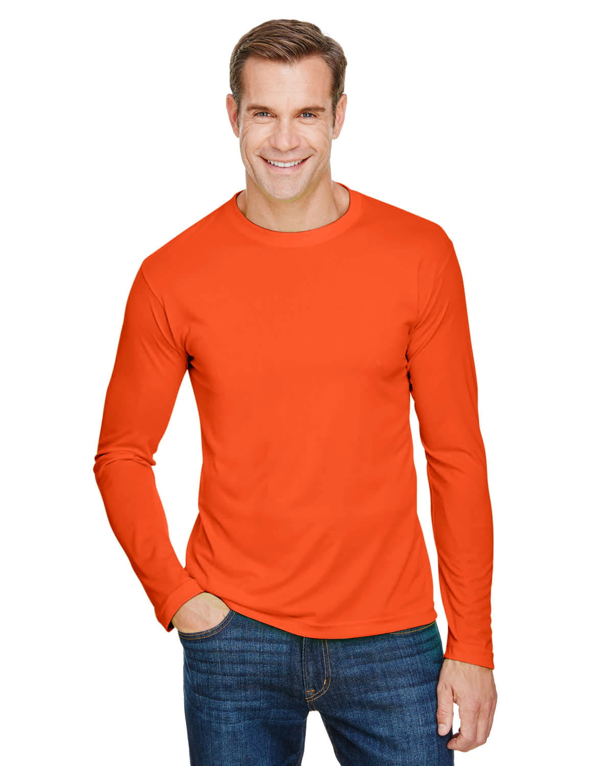 Bayside Unisex 4.5 oz., 100% Polyester Performance Long-Sleeve T-Shirt ...