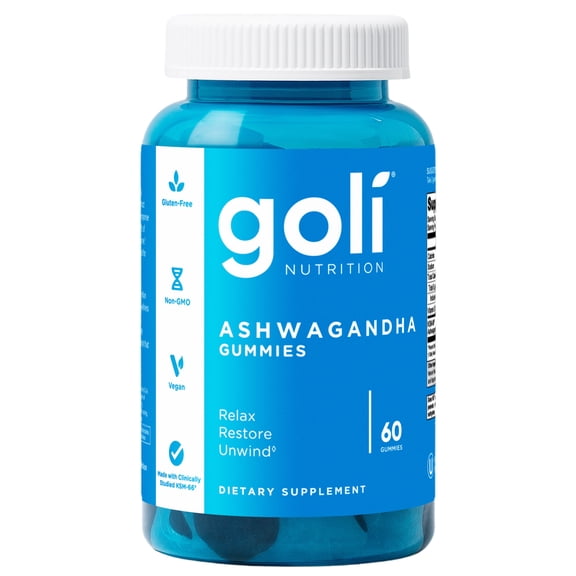 Goli Nutrition Ashwagandha Gummies, 60 Count, Mixed Berry (3-Pack)