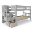 thumbnail image 4 of Bedz King Stairway Bunk Beds Twin over Twin with 3 Drawers in the Steps, Gray, 4 of 10