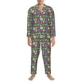 thumbnail image 3 of Sikiie Daisies Flowers Mens Pajama Set, Soft Warm Long Sleeve Sleepwear, Cozy Button-Down Pjs for Men-Medium, 3 of 7