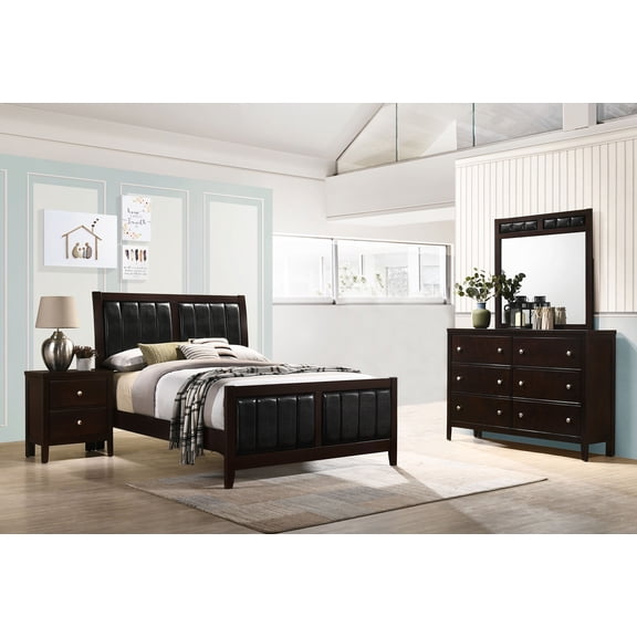 Coaster Carlton 4-Piece Full Bedroom Set, Cappuccino