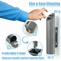 Fireproof Cigarette Butt Disposal Bin, Heavy Duty Stainless Steel Ashtray for Indoor Outdoor Use