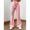 thumbnail image 3 of FEORJGP Women Flared Yoga Pants Ladies Casual Solid Color Sweatpants Drawstring High Waisted Bell Bottoms Bootcut Trousers Loose Daily Clothes for Streetwear, 3 of 9
