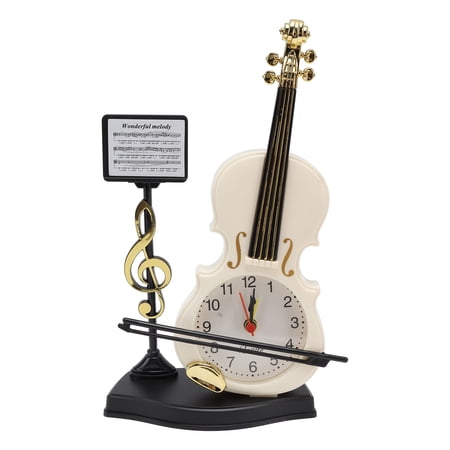 BIMZUC Violin Alarm Clock Unique Appearance Innovative Timepiece for Home Living Room Desktop Decoration Gifts, Musical Instrument Model Desk Clock Battery Operated, 8.27 inches / 21 cm
