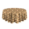thumbnail image 5 of Beige Buffalo Pattern Round Tablecloth 60"x60",Wrinkle Wipeable Table Cloth for Kitchen Dining Room Picnic Patio Party, 5 of 6