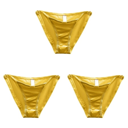 Sexy Hollow Lane Dress 16 Out Underwear for Women Lift Underwear Women Sexy with Low Waist Seamless Lace Panties Set for Women Satin and A ceangrtro Yellow (3Packs) Yellow (3Packs)