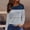 Navy, variant on Gray Womens Striped Oversized Tops Round Neck Fashion Print Pullover Casual Long Sleeve Blouses Soft Breathable Loose Tops for Work Daily