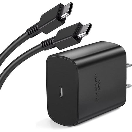 USB C Super Fast Charger for ZTE GABB Z2 Super Fast Charging 45W PD PPS Wall Charger with 3Feet & 6 Feet Cables Included - Black