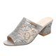 thumbnail image 1 of Sandalias 2022Nueva moda Color sólido Tacón cuadrado Punta abierta Tacón medio Tacones altos Zapatillas Zapatos de mujer y sandalias Zapatillas de mujer 41 Gao Jinjia LED, 1 of 2