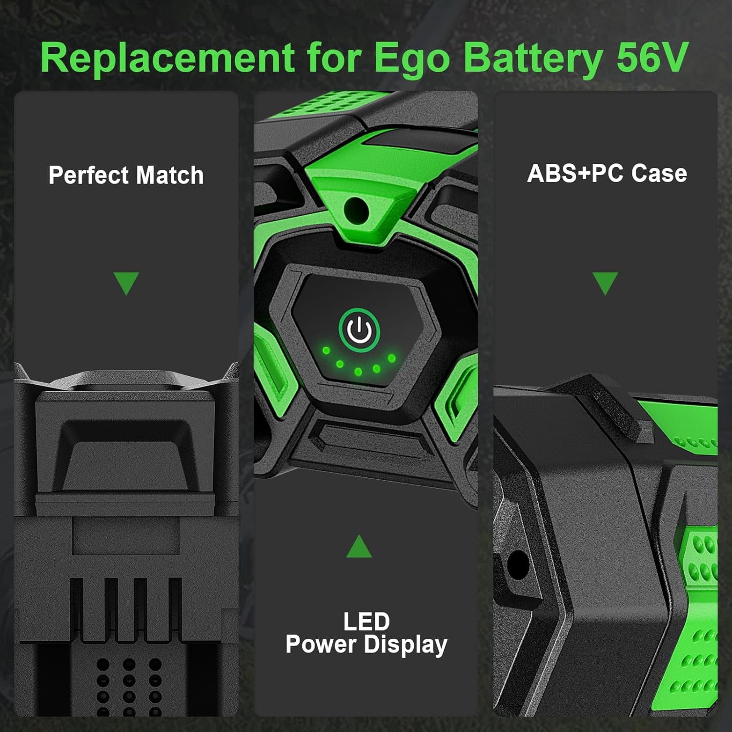 Sunbat 56V 5.0Ah Replacement for EGO 56v Battery BA2800 BA4200 BA1400, 5000mAh Lithium Ion Battery Compatible with All Power 56V CS1604 CS1804 CS1403 HT2400 LB6504 LB5804 LB6500 LB4800Tools