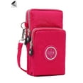 thumbnail image 3 of PULLIMORE Womens Small Crossbody Phone Bag Water Resistant Nylon Zipper Shoulder Bag Purse Wallet For Sport Shopping Travel (Rose Red), 3 of 9
