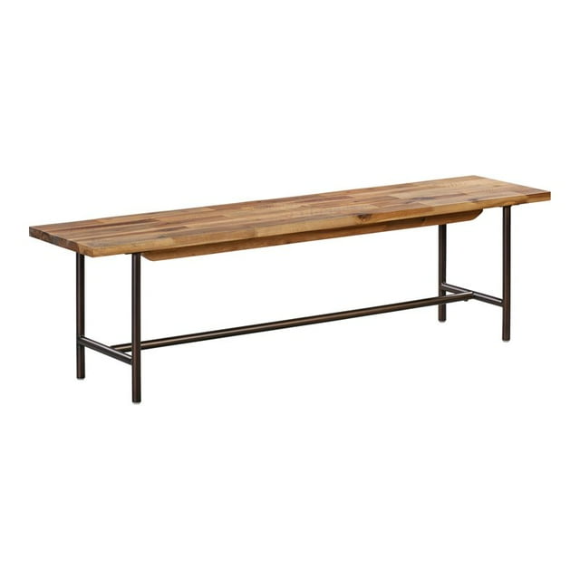TOV Furniture Bushwick 18.1"H Transitional Wood Bench in Dark Brown