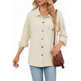 thumbnail image 2 of Blusas Informales de Larga Extragrandes con Botones y Cuello Halter para Mujer Albaricoque L, 2 of 9