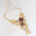 thumbnail image 3 of 3PCS Earring Necklace Set Vintage Flower Statement Necklace Drop Earrings, 3 of 7