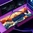 thumbnail image 6 of Desk Mat Red and Gold Blue Wave Decor Large Keyboard Sun Mouse Pad for Laptop Pc Setup Desk Cover Protector Desk Décor for Office Home Work Gaming 31.5" X 11.8" Stitched Edge Non-Slip Design, 6 of 6
