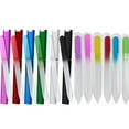 thumbnail image 1 of 12 Pack Glass Nail Files with Case Crystal Glass Fingernail Files Double Sided Glass Nail File Mixed Color Manicure Set for Gentle Nail Care for Women Girls, 1 of 5