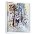 thumbnail image 3 of Designart 'The Lake With Winter Snowy Forest' Lake House Framed Canvas Wall Art Print, 3 of 5
