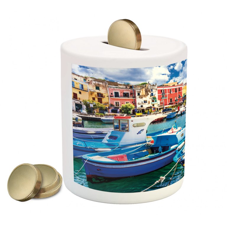 coin box fishing boat Sailboat Shape Money | Fun Decorative Piggy Bank for Boys & Girls Coin box insert for 400