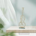 thumbnail image 6 of 3D Music Instrument Statue Sculpture Figurine Metal with Glass Nordic Handmade Miniature for Table Living - Large Size Violin, 6 of 8