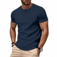 thumbnail image 6 of YLSDY Men's Quick Dry T Shirts Athletic Running Gym Sleeved Round Neck Solid Golf Daily Casual Stylish Collared Shirts 2025 Navy M, 6 of 8