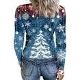 thumbnail image 4 of Womens Christmas Ribbed Knit Tunic Tops Long Sleeve Shirts for Women Slim Fit Ladies Casual Pullover Tops, 4 of 6