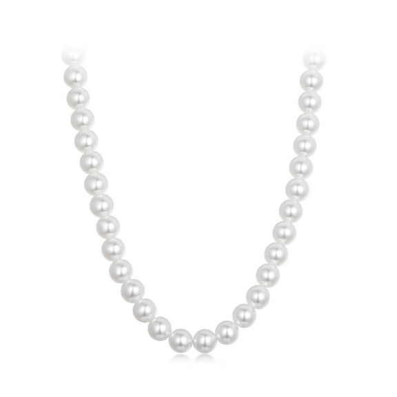 5mm Mother-of-Pearl Necklace - 925 Silver Adjustable Chain Delicate Pendant Jewelry for Women