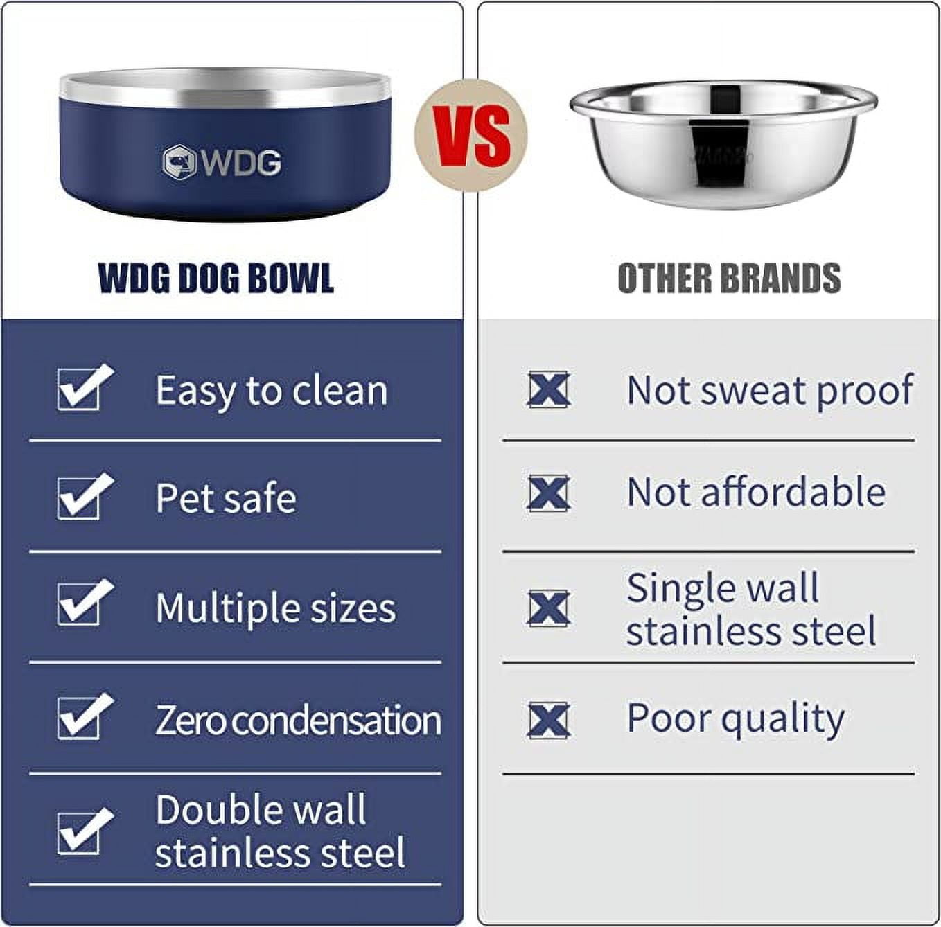 64oz Weighted Insulated Dog Bowl, Stainless Steel Dog Bowls No Spill Water  Bowl for Dogs, Non Slip Outdoor Heavy Big Dog Water Bowl for Cats, Metal