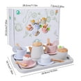thumbnail image 6 of ChicYu Simulated Tea Set Pretend Play Set Wooden Toy Tea Set with Tray Safe and Durable for Kids Pretend Tea Party Role Playing, 6 of 6