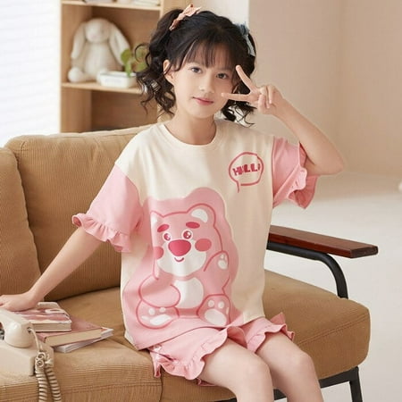 

Anime Sanrioed My Melody Kuromi Hellokittys Girls Summer Pajama Set Kawaii Cartoon Fashion Short Sleeved Shorts Home Clothing