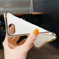 thumbnail image 6 of for iPhone 12 Pro Max Case Women Girls, Cute Heart Design with Luxury Plating Bumper, Soft TPU Shockproof Back Cover with Full Camera Protection for iPhone 12 Pro Max Phone Case, White, 6 of 6