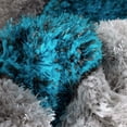 thumbnail image 3 of Well Woven San Francisco Malibu Blue Modern Trellis Ogee 5'3" x 7'3" Shag 3D Textured Area Rug, 3 of 8