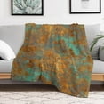 thumbnail image 6 of Brown Teal Rust Colorful Metal Pattern 2 Throw Blanket Soft Cozy Flannel Fleece Warm Microfiber Blankets for Couch Sofa Bed 50"x60", 6 of 8