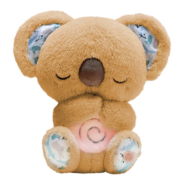 Linda muñeca cómoda Koala con luces musicales movimiento de respiración rítmica juguete musical para dormir Animal de peluche para bebés recién nacidos