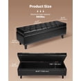 thumbnail image 2 of VEVOR Button-Tufted Storage Ottoman Bench PU Leather Bench with Wood Legs Black, 2 of 9