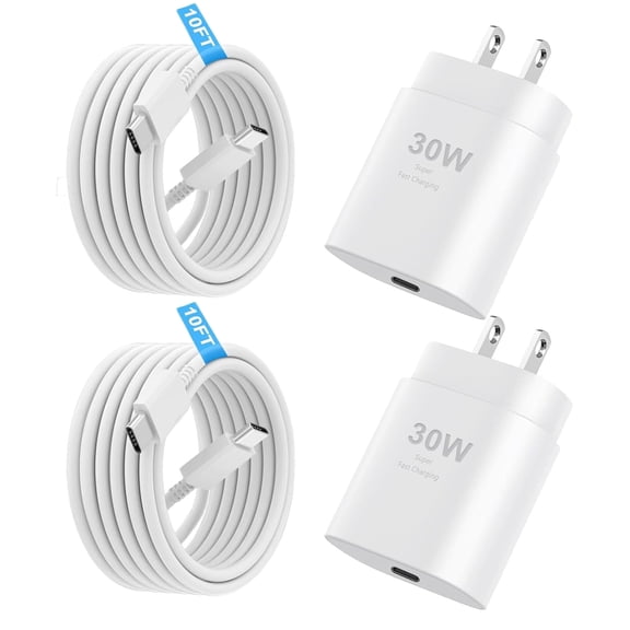 i Phone 17 16 15 Charger Fast Charging,2Pack 30W USB C Wall Phone Charger Block 10FT Long USB C to C Cable Cord Compatible with iPhone 17 16 15/16 15 Pro Max/16 15 Pro/15 Plus Case