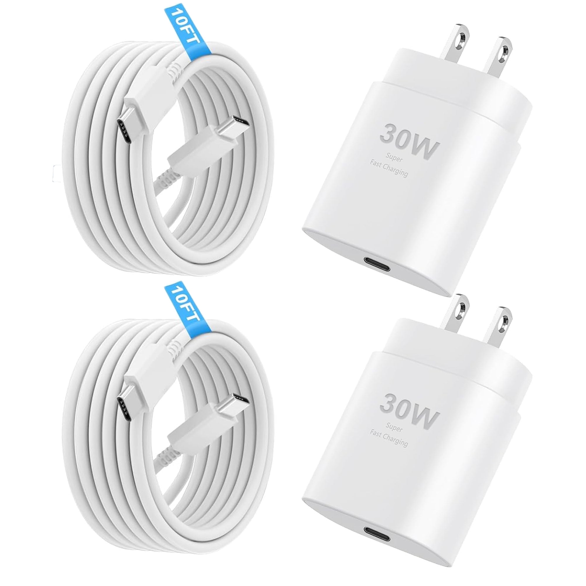 i Phone 17 16 15 Charger Fast Charging,2Pack 30W USB C Wall Phone Charger Block 10FT Long USB C to C Cable Cord Compatible with iPhone 17 16 15/16 15 Pro Max/16 15 Pro/15 Plus Case