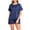 Navy, variant on Yievot Satin Pajamas for Women Set Short Sleeve Silk Pajama Set 2 Piece Sleepwear Lounge Sets with Pockets