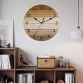 thumbnail image 2 of Wall Clock Khaki Wood Grain Clocks PVC Silent Non-Ticking Battery Operated Decorative Brown Ombre Wooden Round Clock for Home Living Room Kitchen Bedroom Office School Wall Decor 10 Inch, 2 of 9