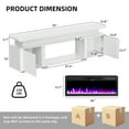 thumbnail image 5 of HARIPUL 70" Fireplace TV Stand for TVs Up to 80" with 36" Electric Fireplace, LED Light Entertainment Center, Dual-Layer Media Console Table with Storage Cabinet, Living Room TV Console, White, 5 of 7