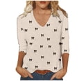 thumbnail image 2 of Women's Plus Size 3/4 Sleeve Festive Themed Round Neck Loose Casual Top for Fall and Winter, 2 of 5