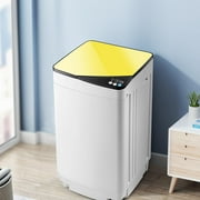 Giantex Full-Automatic Washing Machine, 7.7lbs Capacity Washer and Spinner Combo w/Built-in Barrel Light, Drain Pump & Long Hose, Compact Laundry Washer for Small Spac/RV/Dorm (Yellow)