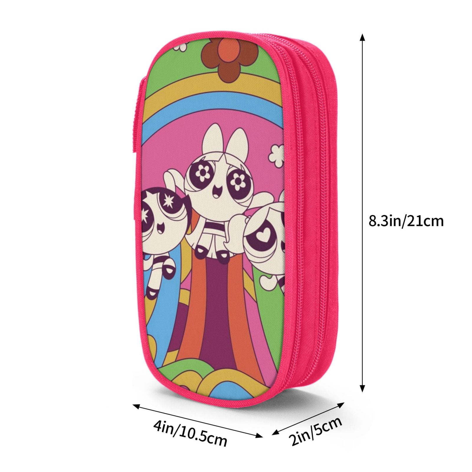 The Powerpuff Gi-rls Pencil Case Large Capacity Pencil Pouch Penbag Office Stationery Organizer Travel Makeup Bag Pink