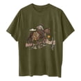 thumbnail image 6 of Womens Clothing Homenesgenics Womens Tops under $5 Women's Cowboy Competition Casual Concert T Shirts Vintage Cow Skull Graphic Tees Oversized Green S, 6 of 7
