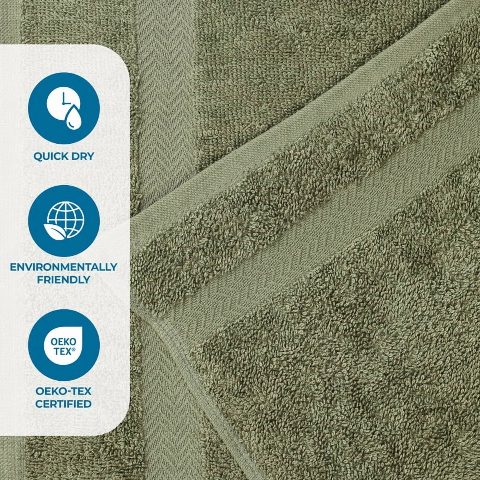 Superior Franklin 8-Piece Cotton Hand Towel Set, Super Soft Quick Dry Fade Resistant Towels, Forest Green