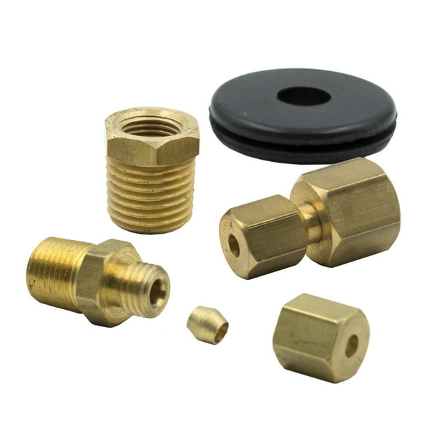 AutoMeter 3290 Adapter Fitting Kit; Brass; Incl. Ferrules; 1/8 in. NPMT and NPFT Compression