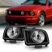 AKKON - For 2005 2006 2007 2008 2009 Ford Mustang OE Direct Replacement Black Headlights Lamp Left   Right